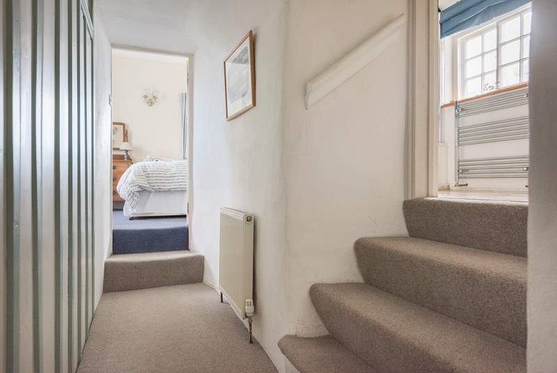 This charming old cottage has lots of little steps, up into the bathroom and bedrooms.