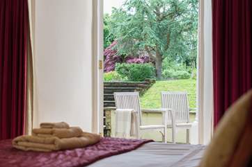 Doors lead from Bedroom 1 to the terrace.