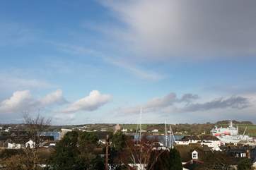 Looking towards Falmouth harbour and Flushing from the balcony.
