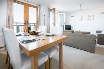 The open plan living space is a lovely place to spend time.