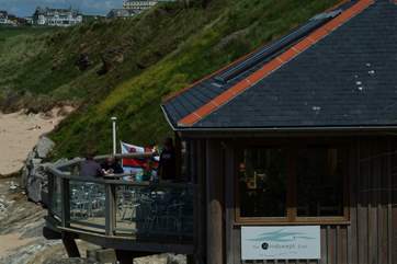 Windswept Cafe overlooking Fistral beach is a short walk away from the apartment.