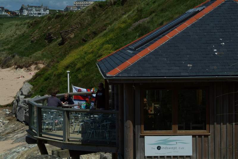 Windswept Cafe overlooking Fistral beach is a short walk away from the apartment.