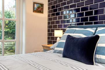 Bedroom 3 in the annexe has a lovely view over its own patio-area.