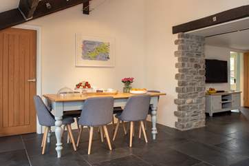 The dining-area leads through to the living-room.