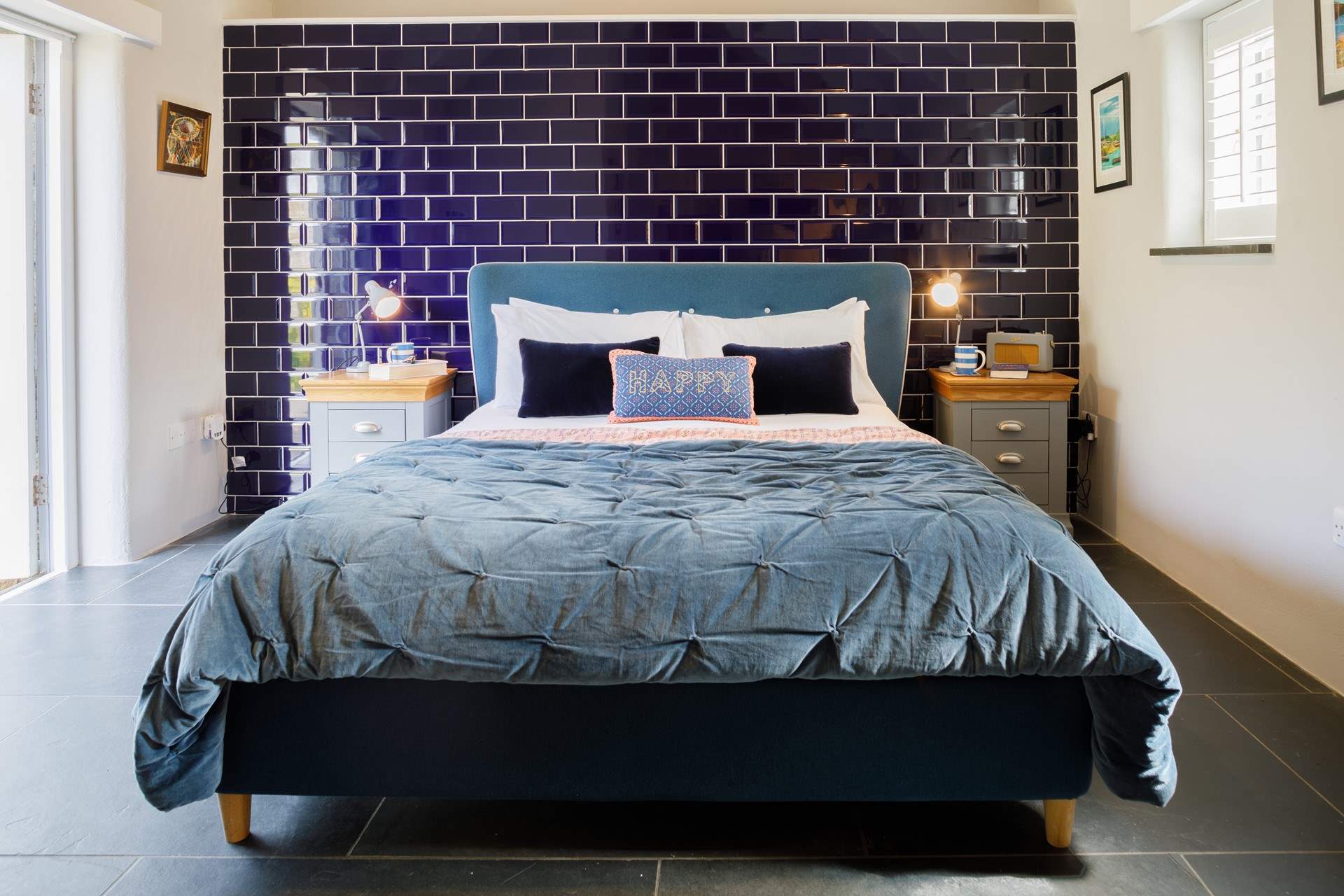 The stylish bedroom in the annexe (Bedroom 3) - the annexe is accessed from outside so ideal for those looking for some privacy.