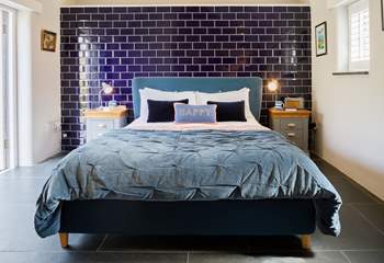 The stylish bedroom in the annexe (Bedroom 3) - the annexe is accessed from outside so ideal for those looking for some privacy.