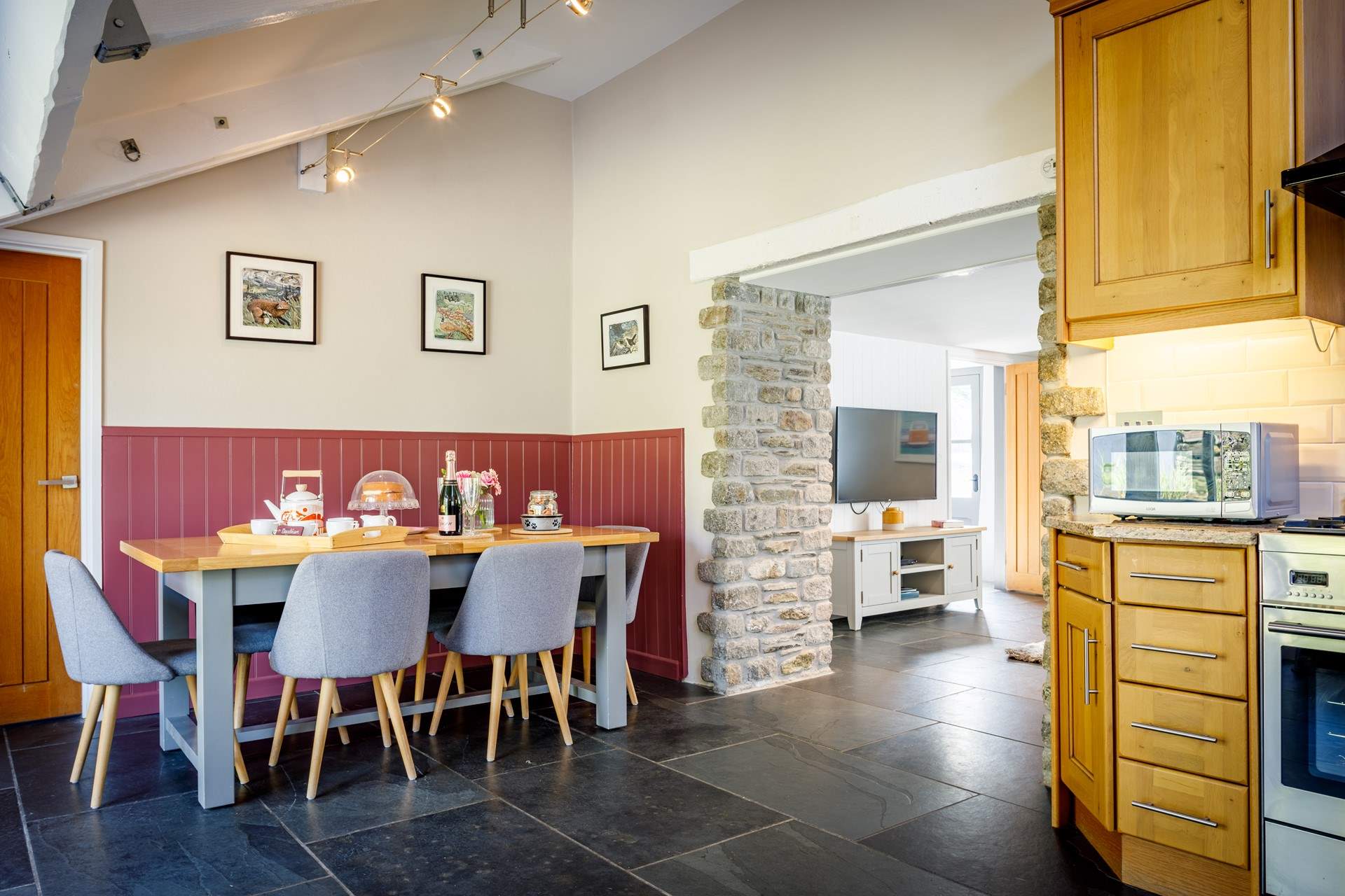 The dining-area leads through to the living-room.