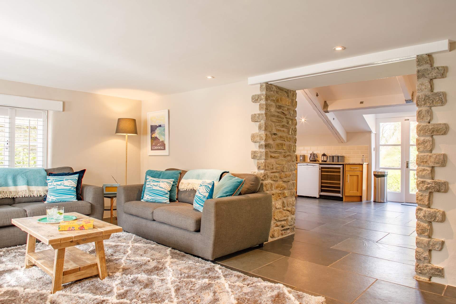 The living-room leads through from the kitchen/dining-room.