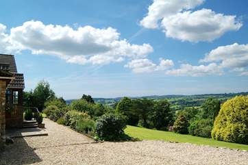 This is the view from the cottage - the porch is just to the left of the picture. Parking is on this gravelled area.