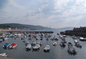 The famous Cobb and harbour at Lyme Regis.