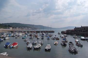 The famous Cobb and harbour at Lyme Regis.