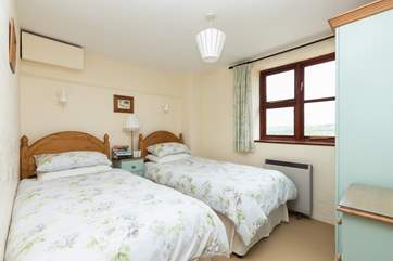This is the twin bedroom, again with panoramic views across the valley
