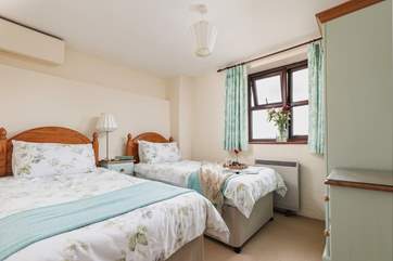 This is the twin bedroom, again with panoramic views across the valley