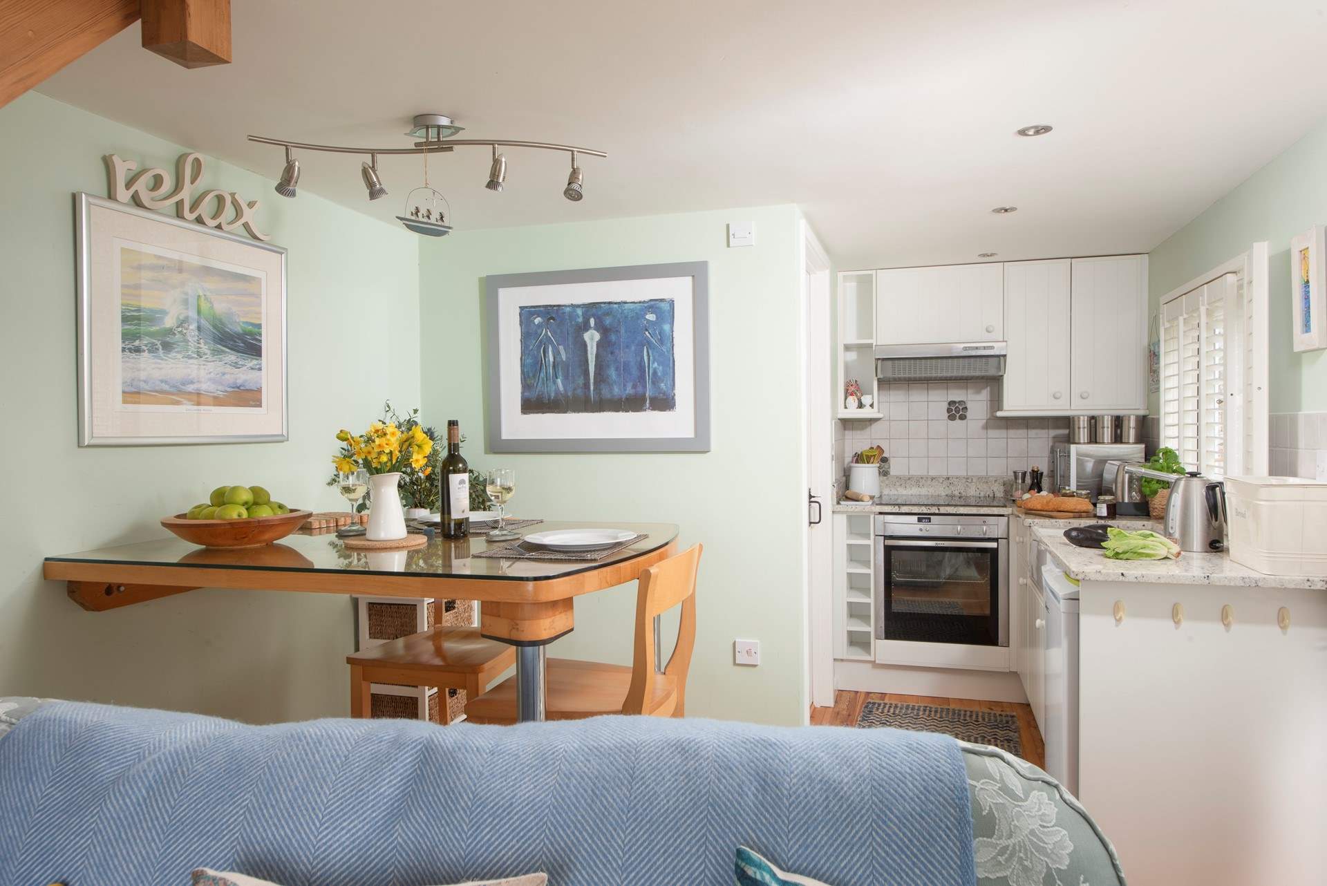 The open plan living space is light and airy. 