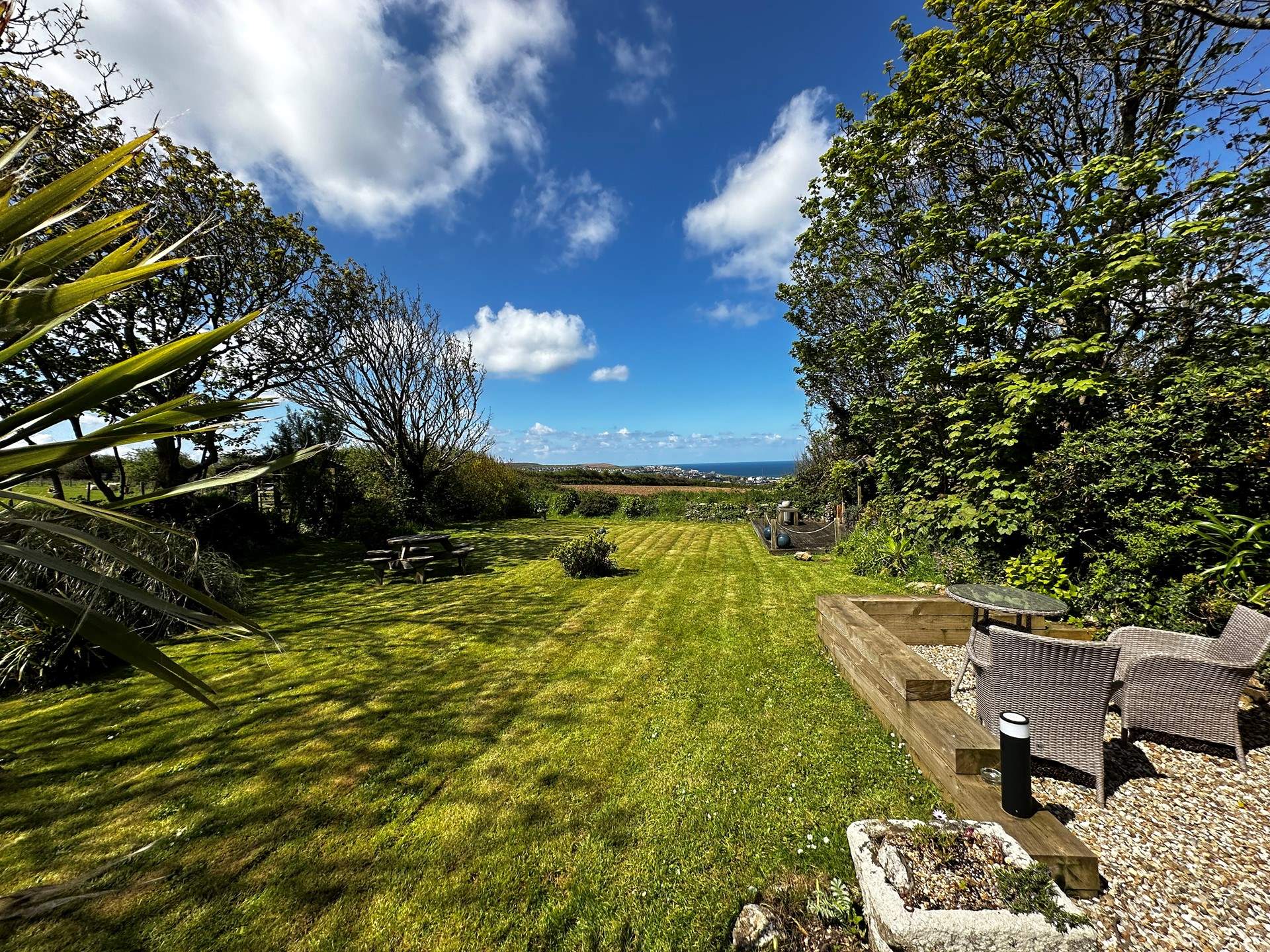 The long lawned garden has the most amazing outlook. 