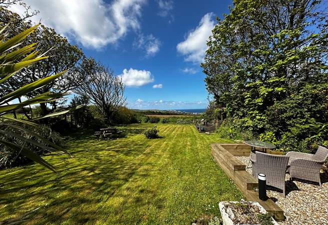 The long lawned garden has the most amazing outlook. 