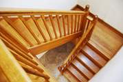 The solid oak staircase leading up to bedroom 2 and the sitting-room.