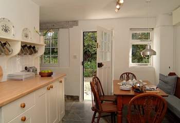 The cottage is entered from the private driveway into the kitchen/diner.