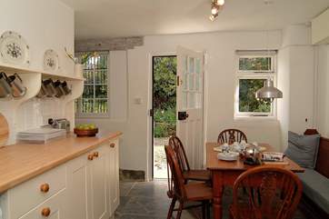 The cottage is entered from the private driveway into the kitchen/diner.
