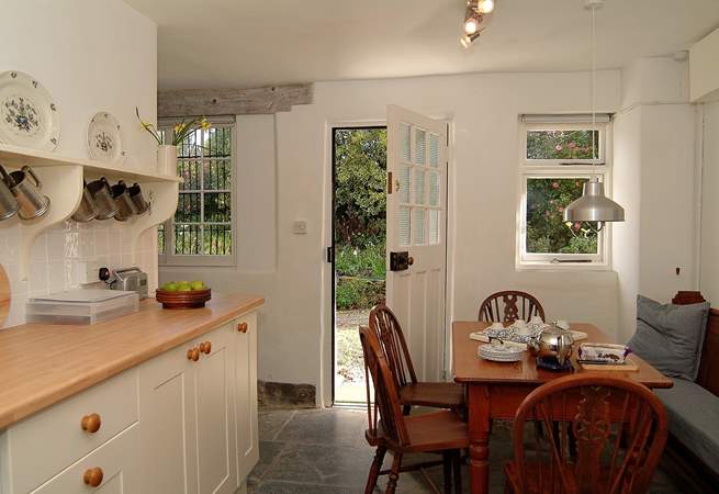 The cottage is entered from the private driveway into the kitchen/diner.