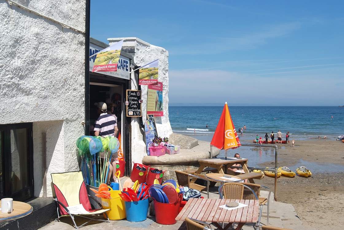 Buy your buckets and spades at the beachside shop (they also sell wonderful crab sandwiches!).