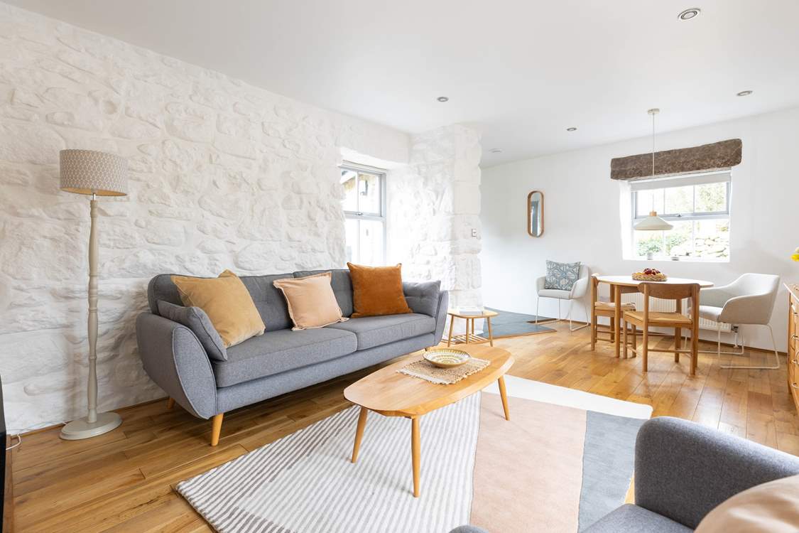 Light and bright, this is a welcoming and relaxing space in which to unwind.