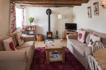 With the wood-burning stove this cottage is a great choice all year round.