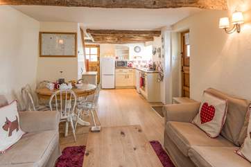 The cottage offers a lovely open plan design.