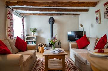The living area is well thought out and offers a smart television.
