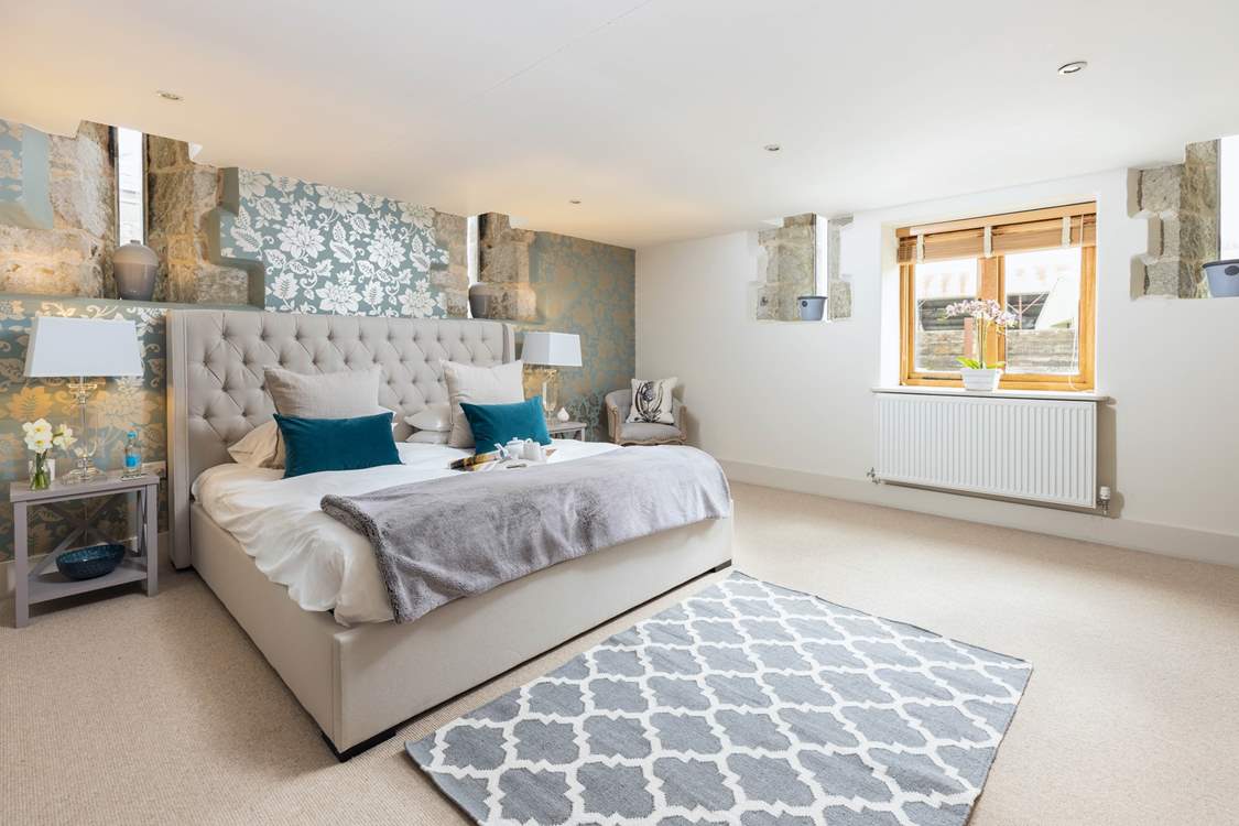 The main bedroom is very indulgent.