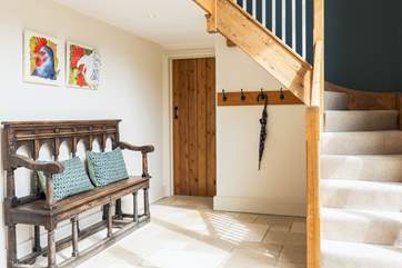 The entrance area is so bright and airy with plenty of room to hang up your coats and take off your wellies after a day of exploring.