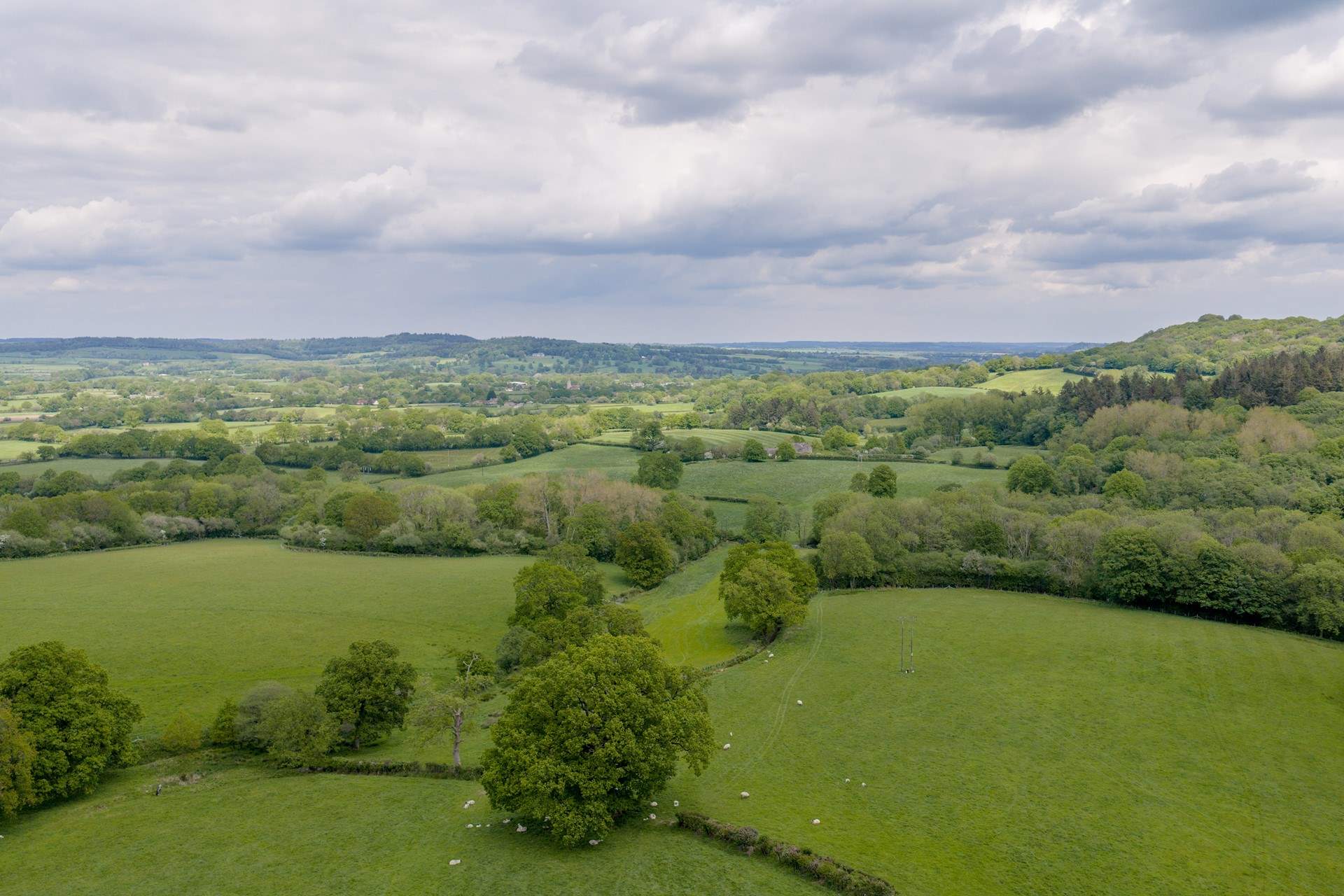Rolling countryside for miles around.