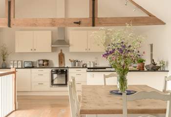The kitchen is very well equipped and provides a lovely social setting.
