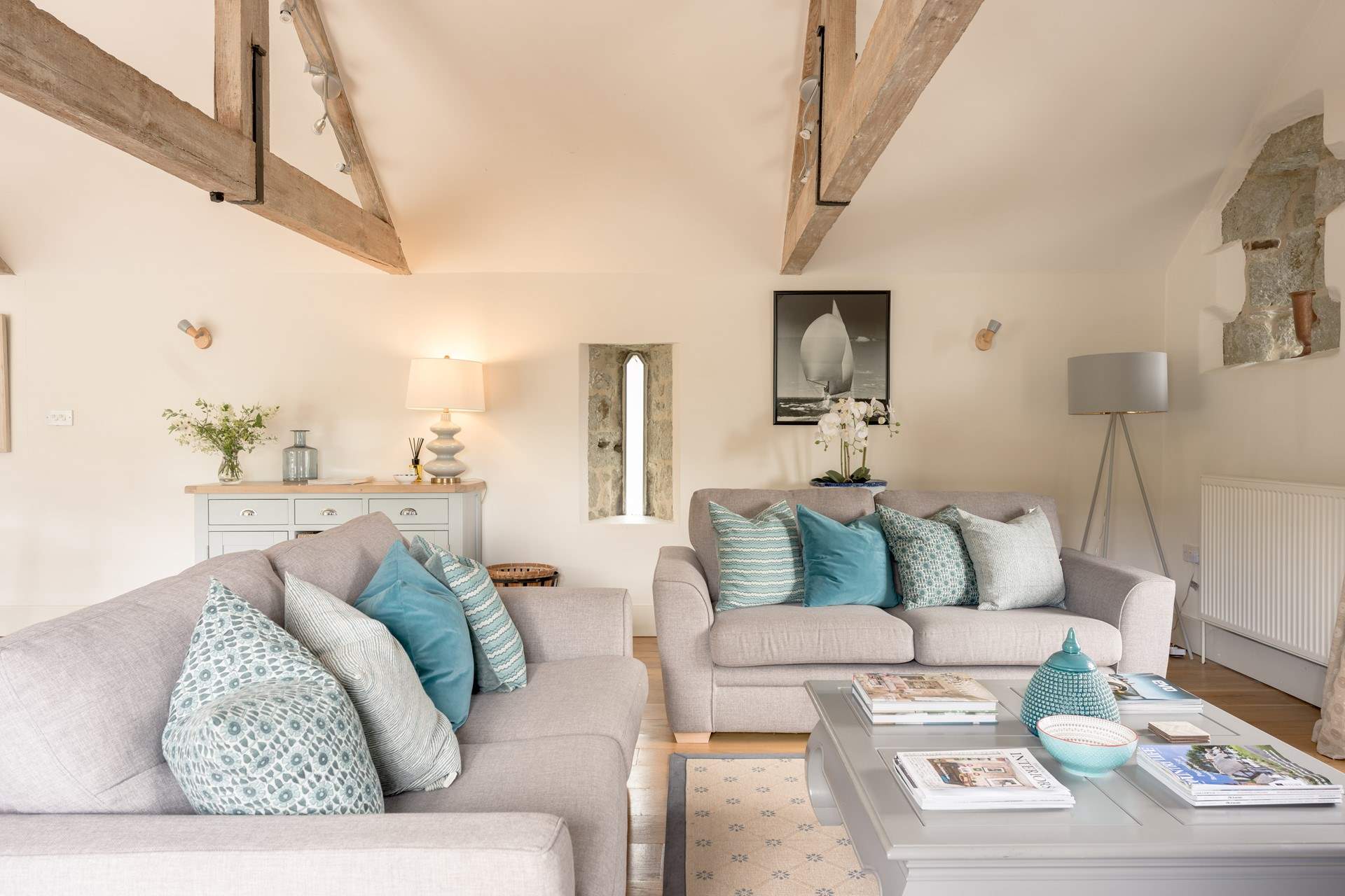 The vary spacious living space has a wonderful cosy feel and is a great spot to gather everyone round to discuss your day of local exploring.