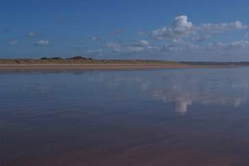 The vast sandy beach at Braunton Burrows.