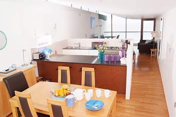 This is the contemporary interior of this lovely apartment.