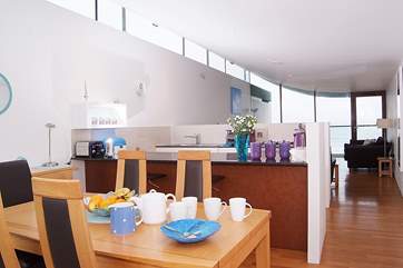 This is the dining-area at one end of the open plan living-room.
