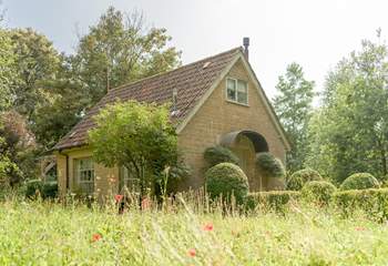 Viewed over the beautiful wild flower meadow.