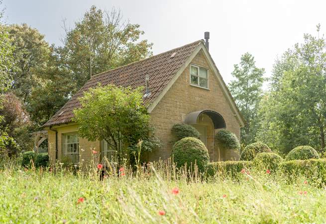Viewed over the beautiful wild flower meadow.