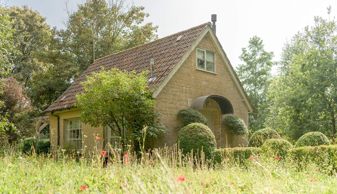 Viewed over the beautiful wild flower meadow.