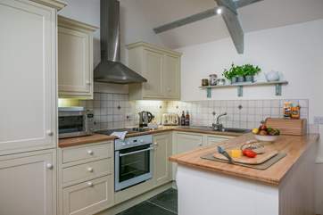 The kitchen-area is very well-equipped.