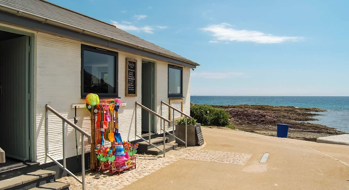 The lovely little beach cafe at Talland Bay is a short stroll down the hill.