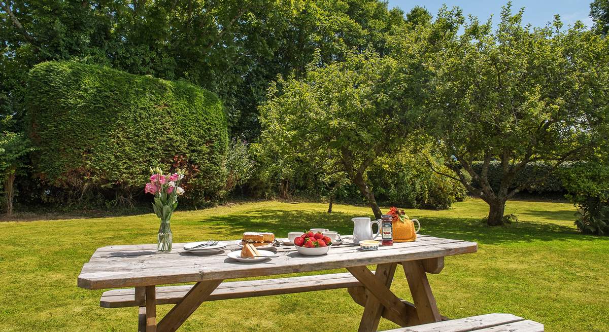 Enjoy afternoon tea in the gorgeous garden.