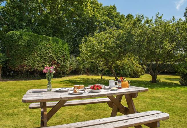 Enjoy afternoon tea in the gorgeous garden.