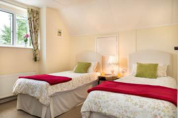 The twin bedded room on the first floor.