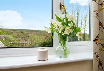 Countryside views from the twin bedded room.