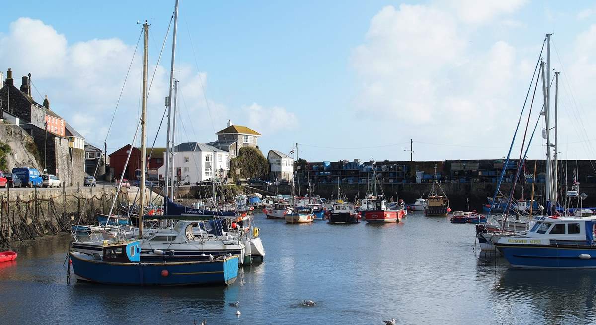 Boats in Mevagissey harbour.