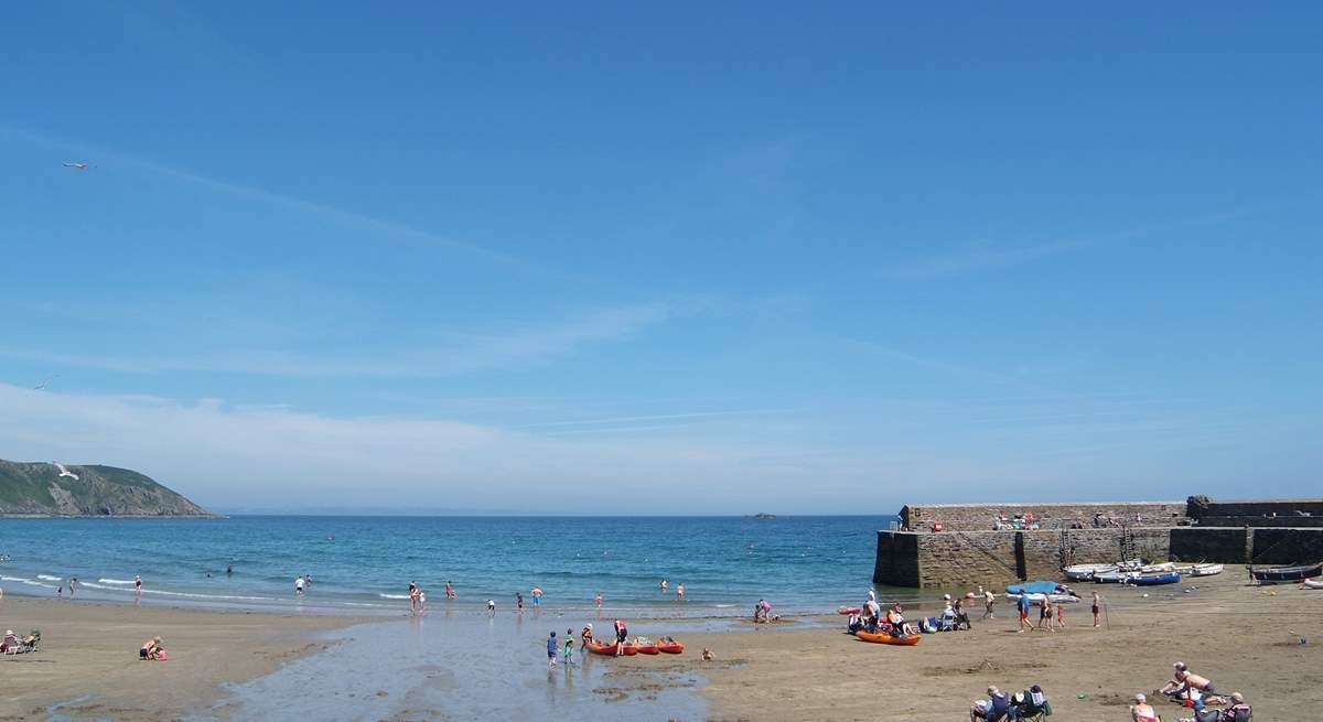 Gorran Haven is just a couple of miles from Netherway, a lovely family beach with plenty of sand as the tide drops back.