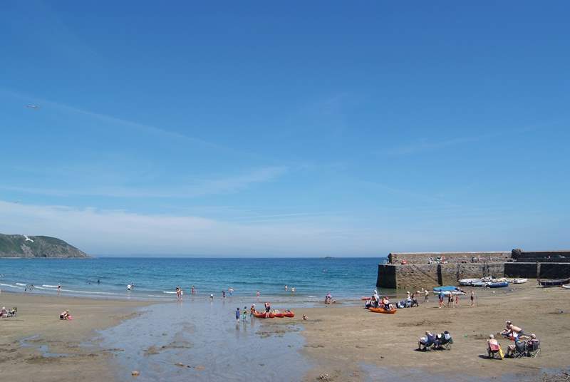 Gorran Haven is just a couple of miles from Netherway, a lovely family beach with plenty of sand as the tide drops back.
