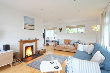 The open fire will be appreciated on chillier days.